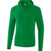 Herren Erima Hoodies | Erima Kapuzensweatjacke Smaragd Gunstig