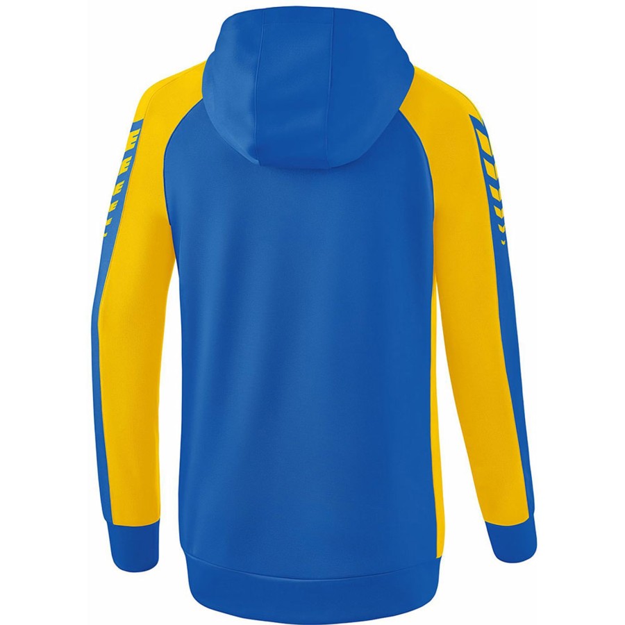 Damen Erima Jacken | Erima Damen Trainingsjacke Mit Kapuze Six Wings Blau-Gelb