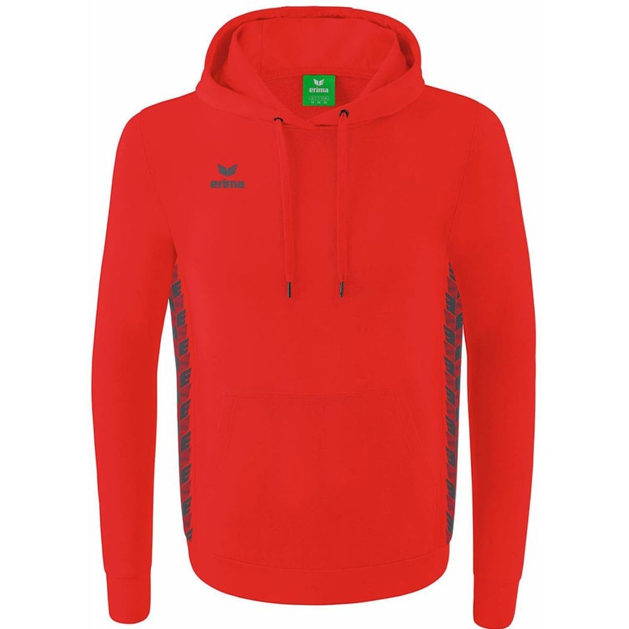 Kinder Erima Hoodies | Erima Kinder Kapuzensweat Essential Team Rot-Grau