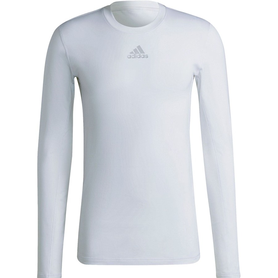 Herren Adidas Baselayer | Adidas Herren Langarm Shirt Techfit Climawarm Weis