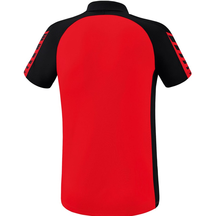 Herren Erima Polo-Shirts | Erima Herren Polo Shirt Six Wings Rot-Schwarz