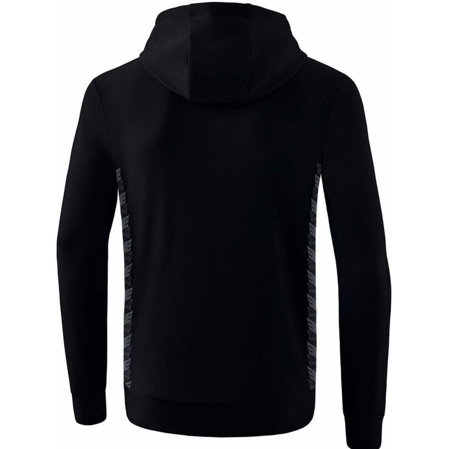 Herren Erima Hoodies | Erima Herren Kapuzensweat Essential Team Schwarz-Grau