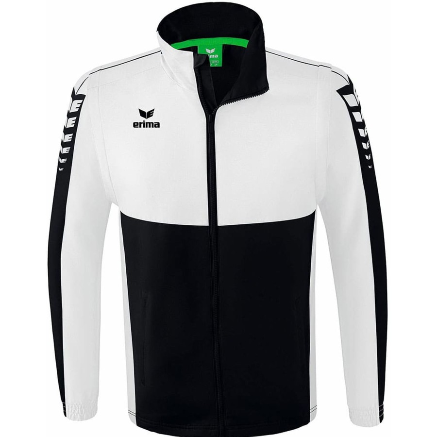 Herren Erima Jacken | Erima Trainingsjacke Six Wings M.Abnehmbaren Armeln Schwarz