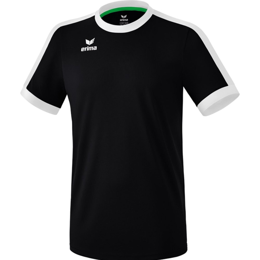 Herren Erima Trikots | Erima Herren Kurzarm Trikot Retro Star Schwarz-Weis