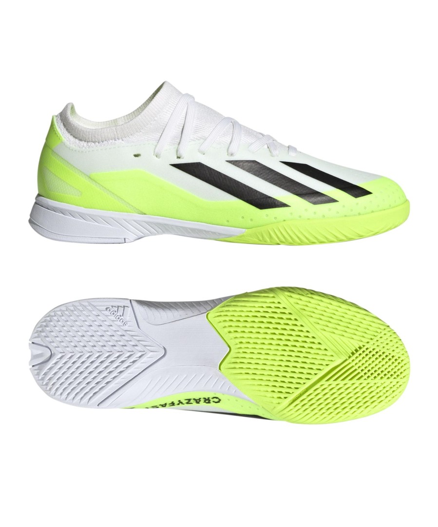 Sportschuhe Adidas Adidas Fusballschuhe | Adidas Fusballschuh Kinder X Crazyfast.3 In Halle Crazyrush Weis Schwarz Gelb