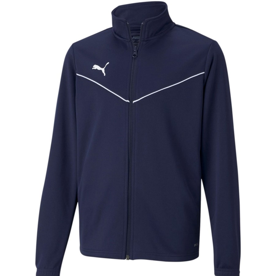 Kinder Puma Jacken | Puma Kinder Polyester Trainingsjacke Teamrise Blau-Weis