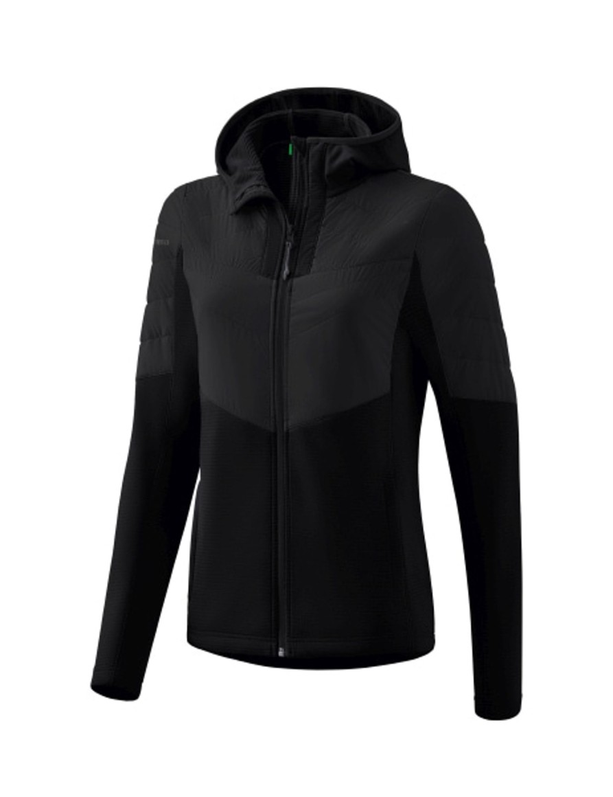 Damen Erima Jacken | Erima Damen Hybrid Jacke Schwarz Gunstig