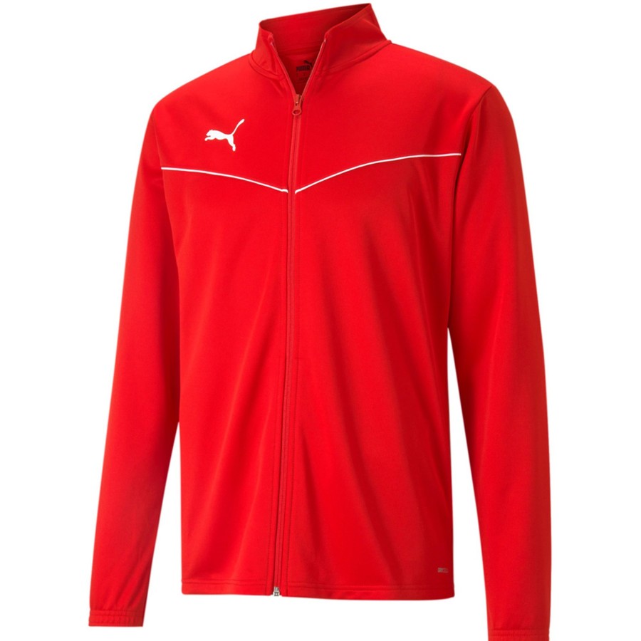 Herren Puma Jacken | Puma Polyester Trainingsjacke Teamrise Rot-Weis