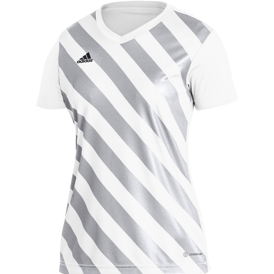 Damen Adidas Trikots | Adidas Damen Gfx Trikot Entrada 22 Weis-Grau