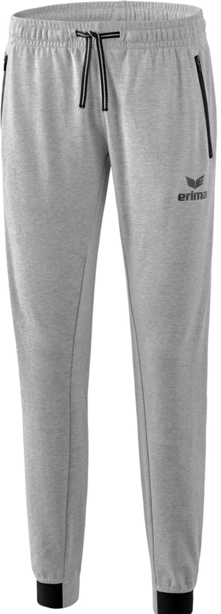 Damen Erima Jogginghosen | Erima Essential Damen Sweathose Hellgrau Melange-Schwarz