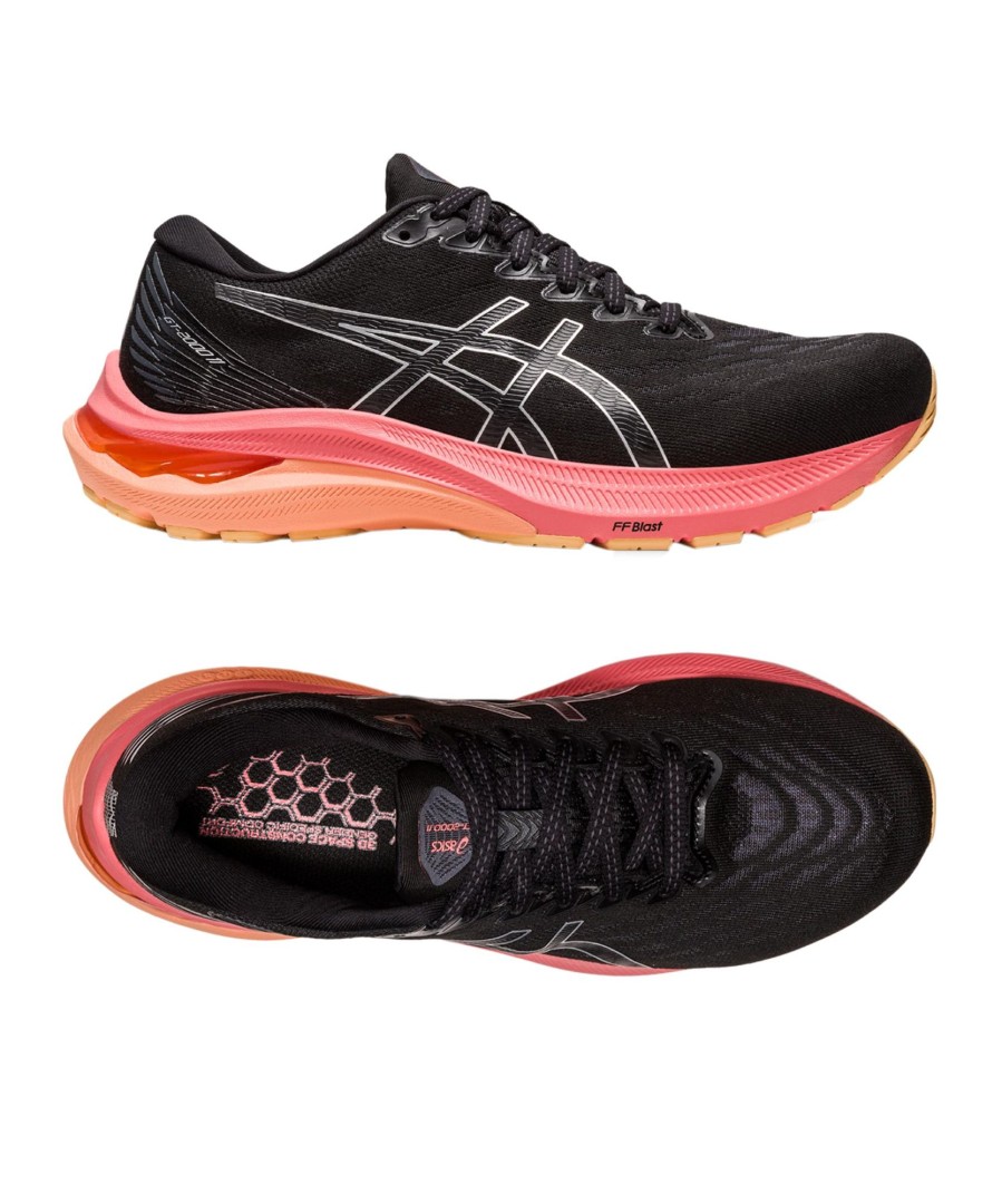 Sportschuhe asics | Asics Gt-2000 11 Damen Schwarz Silber F006 Laufschuh