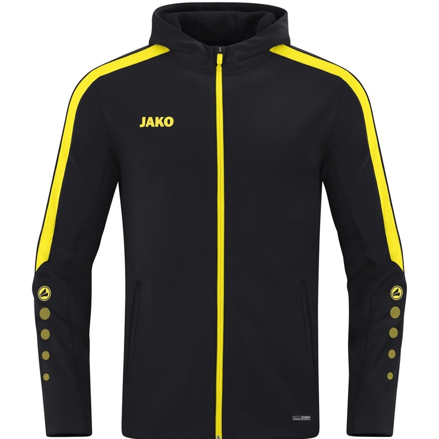 Damen Jako Jacken | Jako Damen Kapuzenjacke Power Schwarz/Citro