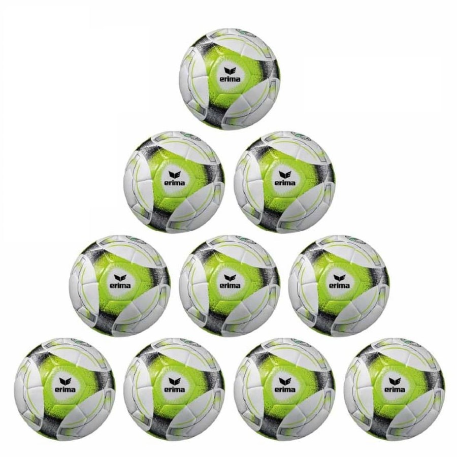 Sportausruestung Erima | Erima Ballpaket 10X Hybrid Trainingsball Lite 350G Grun Inkl. Ballsack