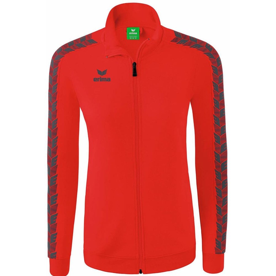 Damen Erima Jacken | Erima Damen Trainingsjacke Essential Team Rot-Grau