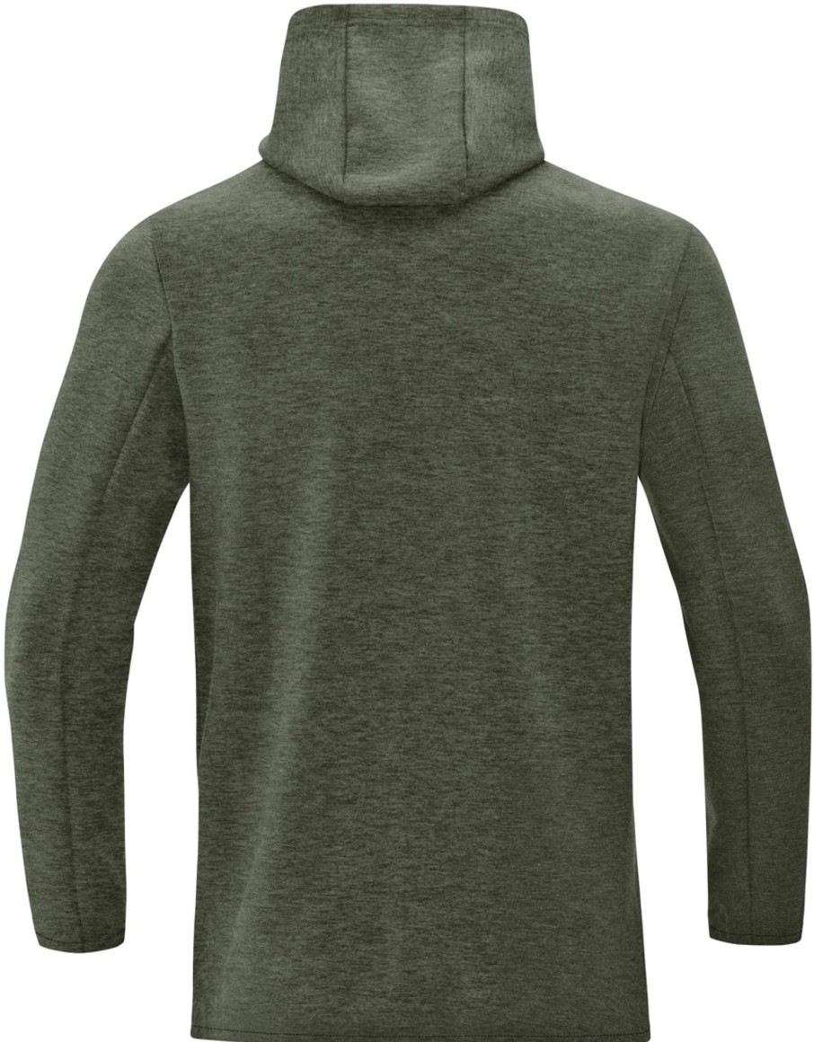 Herren Jako Hoodies | Jako Premium Basics Kapuzensweat Khaki Meliert