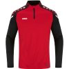 Herren Jako Sweatshirts | Jako Ziptop Performance Rot-Schwarz