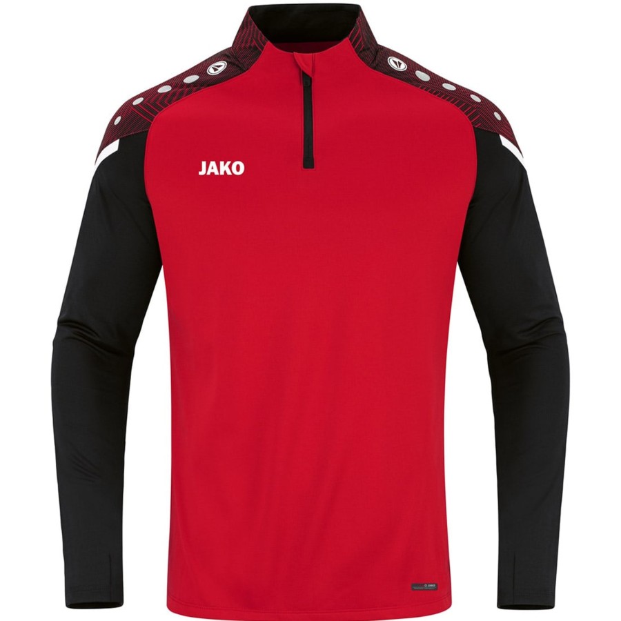 Herren Jako Sweatshirts | Jako Ziptop Performance Rot-Schwarz