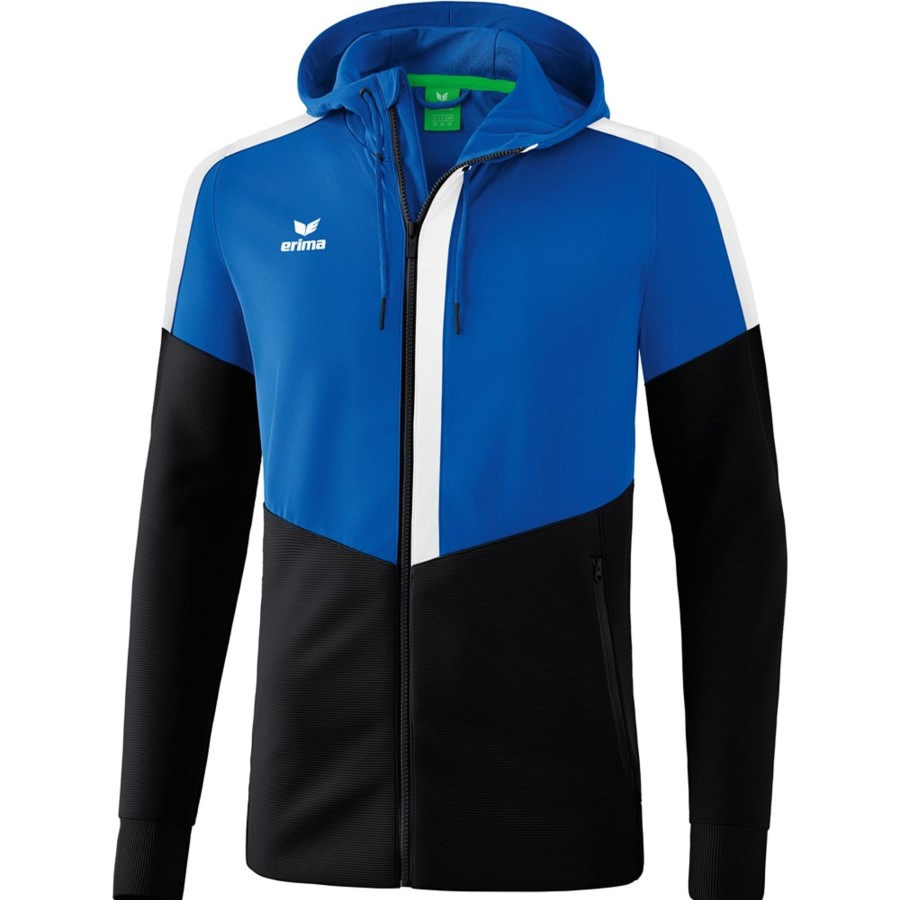 Herren Erima Jacken | Erima Herren Trainingsjacke Mit Kapuze Squad Blau-Schwarz