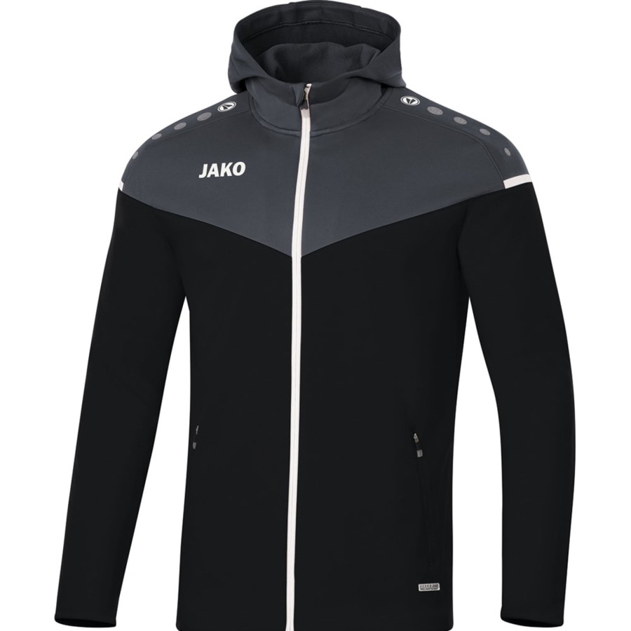 Kinder Jako Jacken | Jako Kinder Kapuzenjacke Champ 2.0 Schwarz-Grau