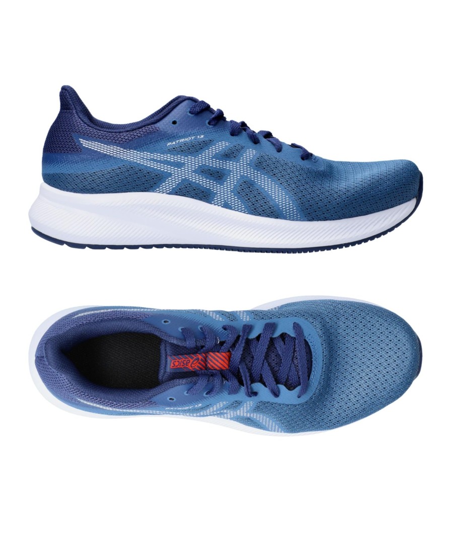 Sportschuhe asics | Asics Patriot 13 Blau Weiss Laufschuh