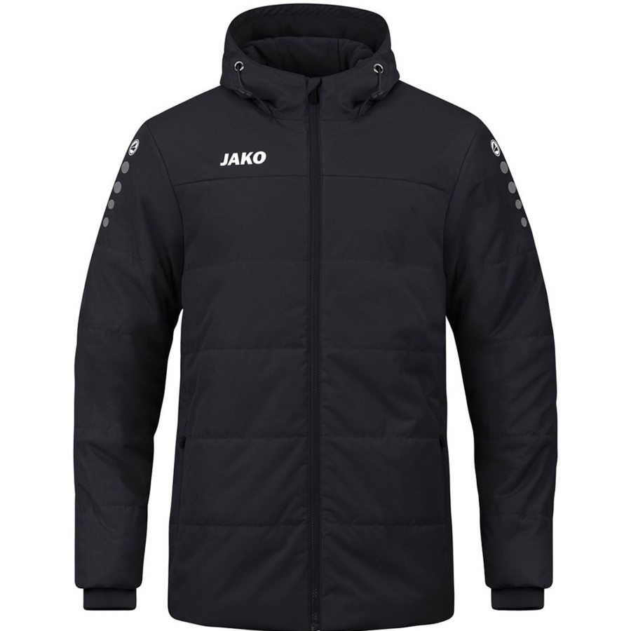 Kinder Jako Jacken | Jako Kinder Coachjacke Team Mit Kapuze Schwarz