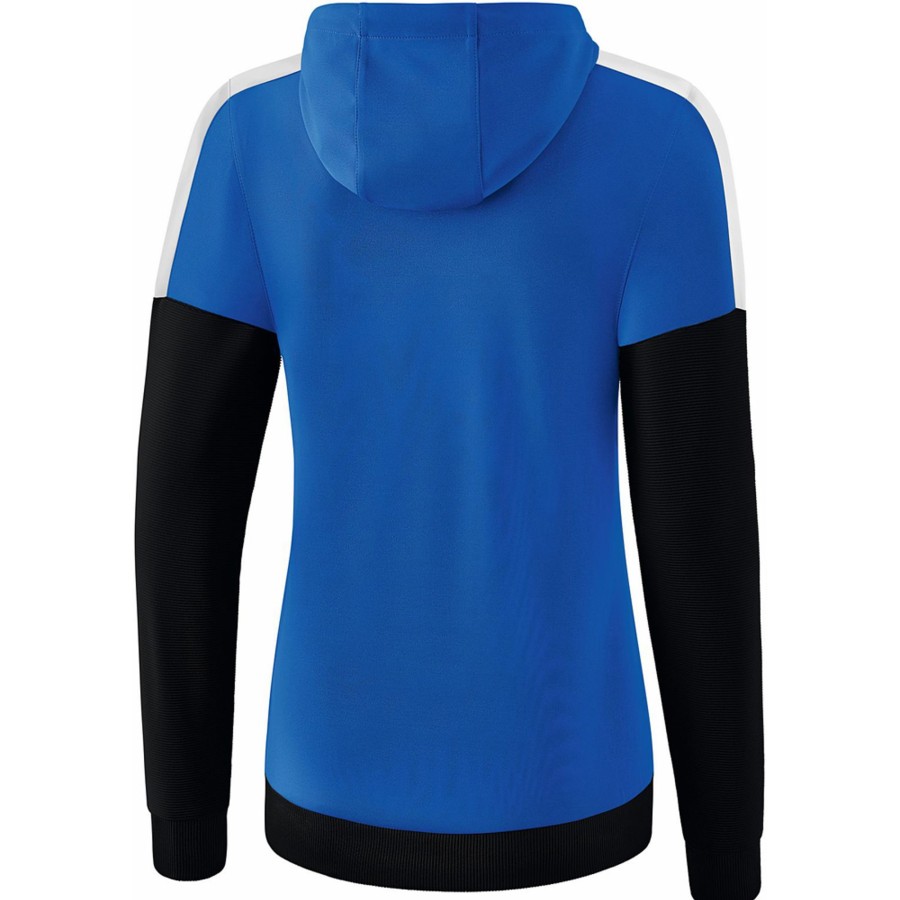 Damen Erima Jacken | Erima Damen Trainingsjacke Mit Kapuze Squad Blau-Schwarz