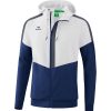 Herren Erima Jacken | Erima Herren Tracktop Jacke Mit Kapuze Squad Weis-Blau-Grau