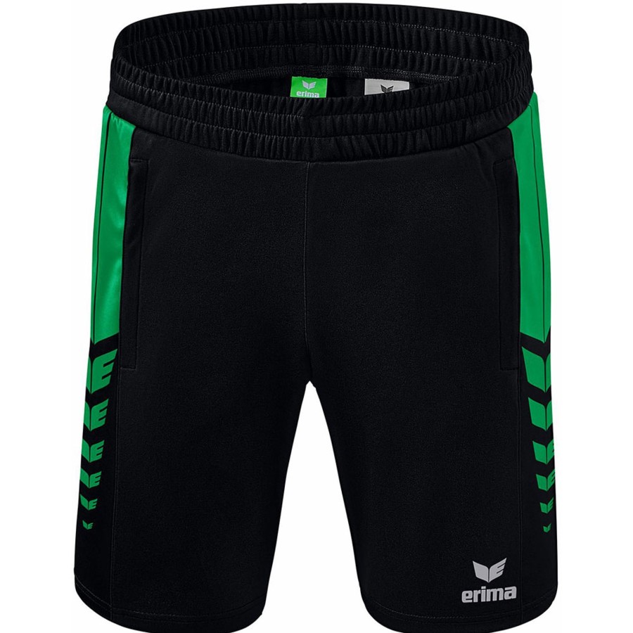 Kinder Erima Shorts | Erima Kinder Training Shorts Six Wings Schwarz-Grun