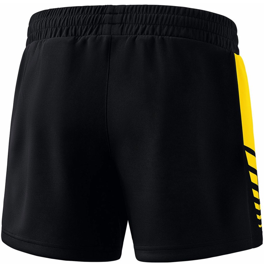 Damen Erima Shorts | Erima Damen Training Shorts Six Wings Schwarz-Gelb