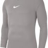 Kinder Nike Baselayer | Nike Park First Layer Kinder Langarm Shirt Pewter Grey-Weis