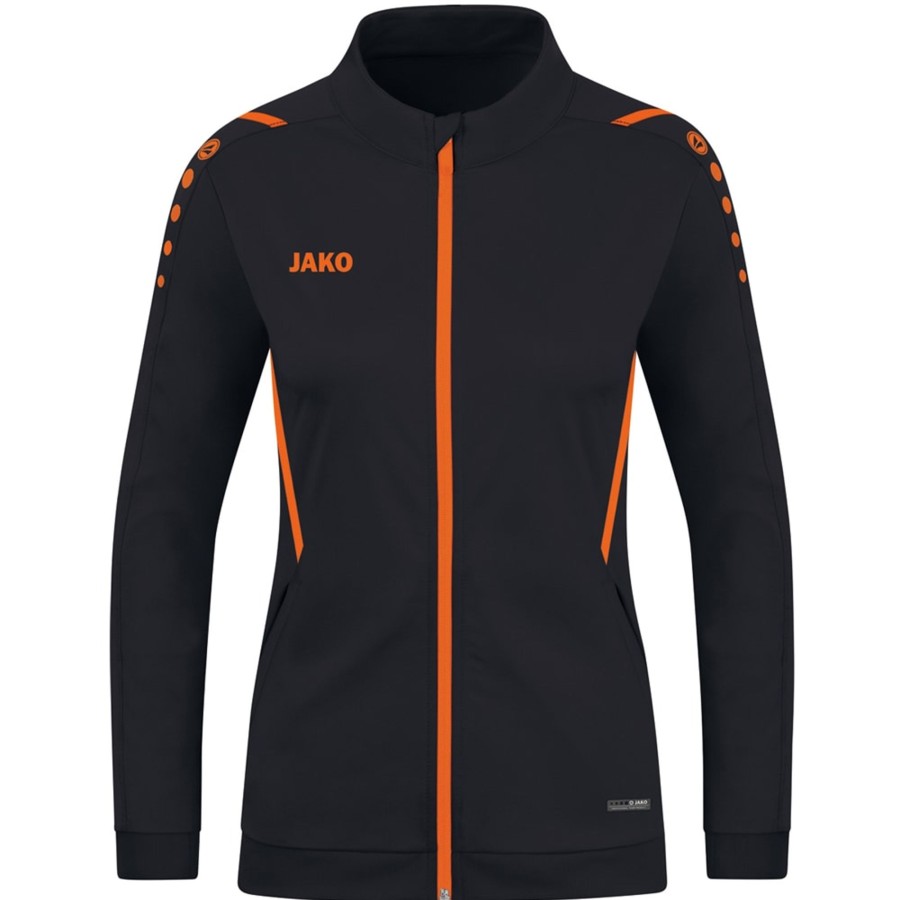 Damen Jako Jacken | Jako Damen Polyesterjacke Challenge Schwarz-Orange