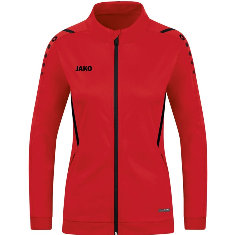 Damen Jako Jacken | Jako Damen Polyesterjacke Challenge Rot-Schwarz