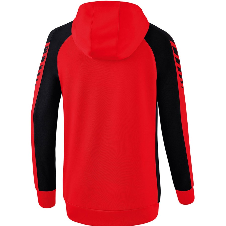 Damen Erima Jacken | Erima Damen Trainingsjacke Mit Kapuze Six Wings Rot-Schwarz