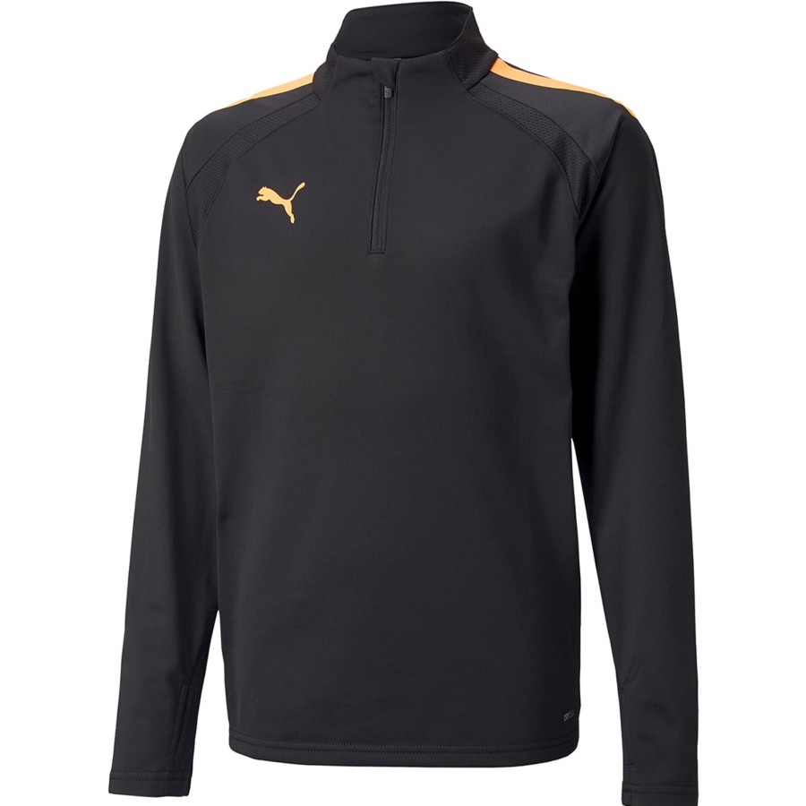 Kinder Puma Sweatshirts | Puma Kinder 1/4 Zip Top Teamliga Schwarz-Orange