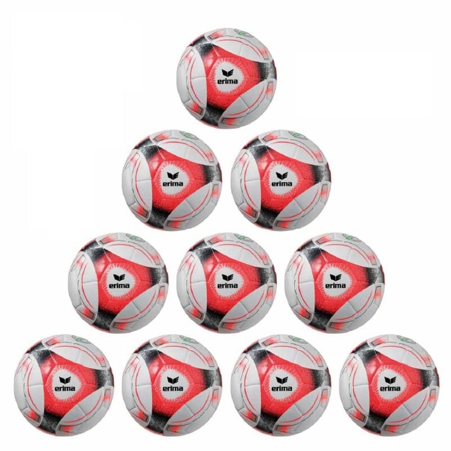 Sportausruestung Erima | Erima Ballpaket 10X Hybrid Trainingsball Lite 350G Rot Inkl. Ballsack