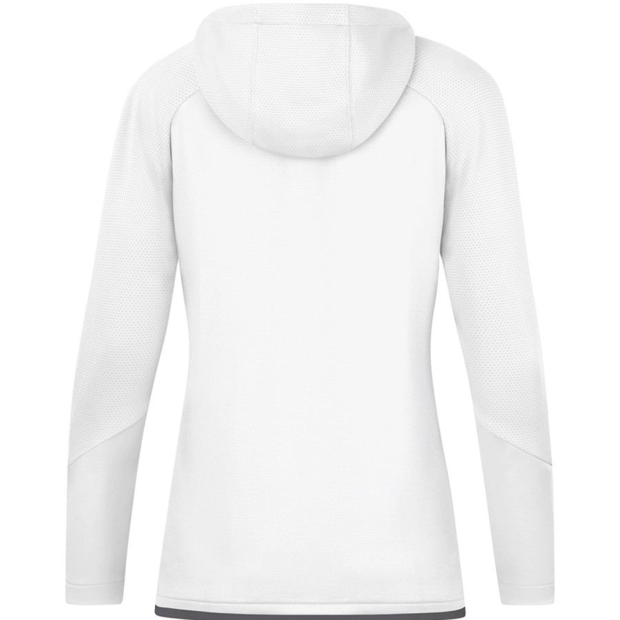 Damen Jako Jacken | Jako Damen Trainingsjacke Mit Kapuze Challenge Weis-Grau