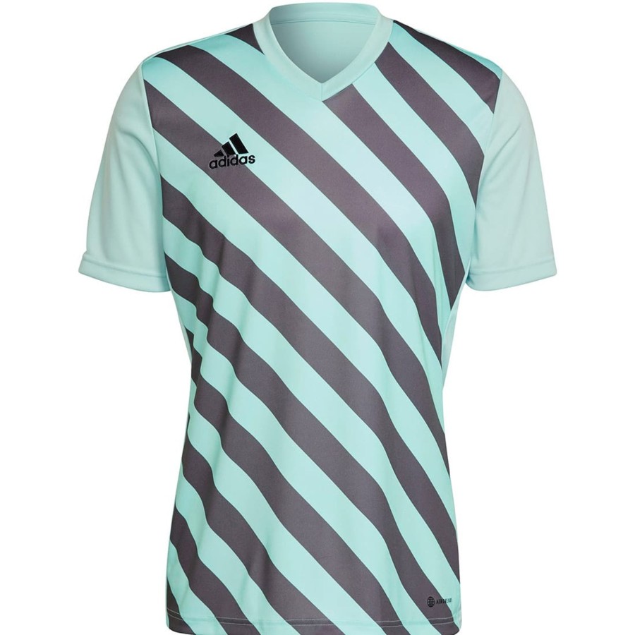 Herren Adidas Trikots | Adidas Herren Gfx Trikot Entrada 22 Turkis-Grau