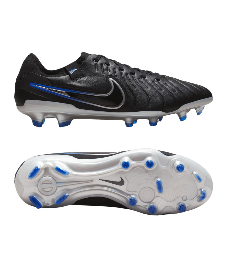 Sportschuhe Nike Nike Fusballschuhe | Nike Fusballschuh Tiempo Legend X Pro Fg Shadow Schwarz Silber Blau