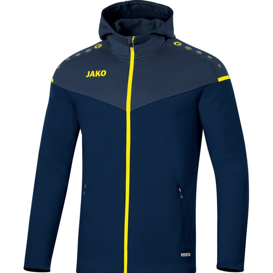 Kinder Jako Jacken | Jako Kinder Kapuzenjacke Champ 2.0 Blau-Gelb