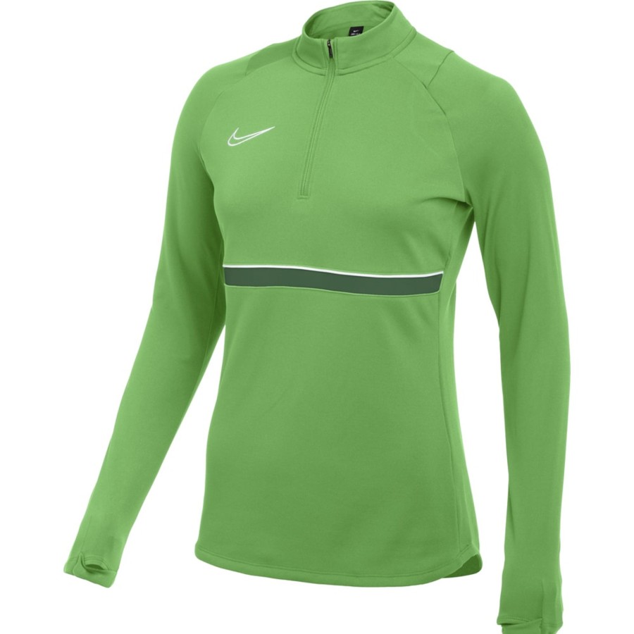 Damen Nike Trikots | Nike Damen Langarm Drill Top Academy 21 Grun-Weis