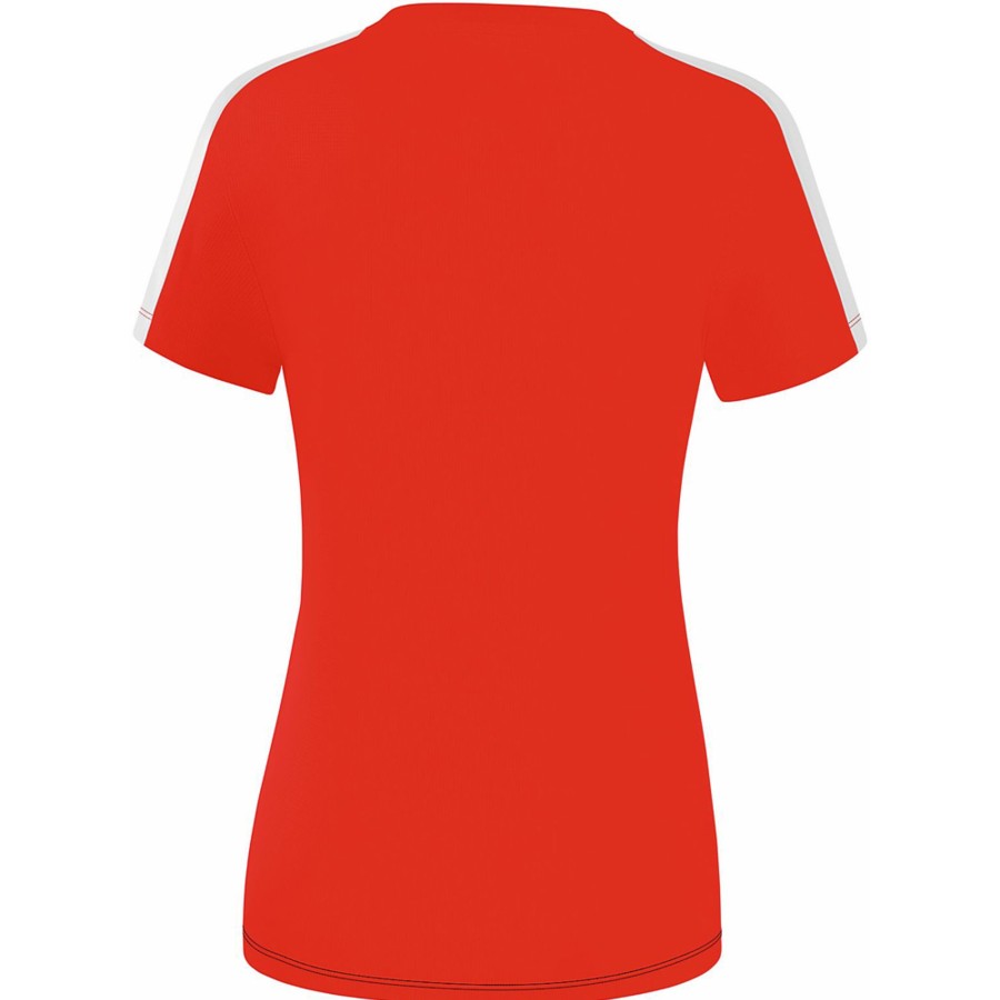 Damen Erima T-Shirts | Erima Damen T-Shirt Squad Rot-Schwarz-Weis