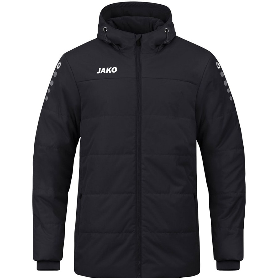 Herren Jako Jacken | Jako Coachjacke Team Mit Kapuze Schwarz