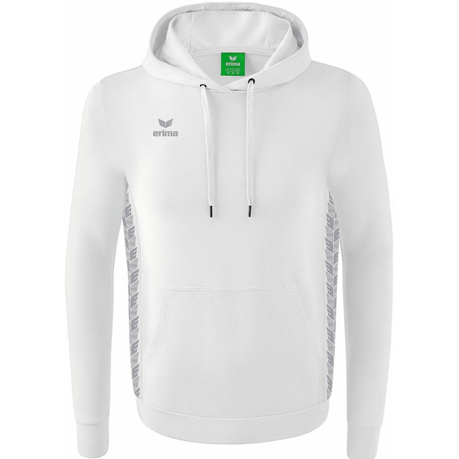 Herren Erima Hoodies | Erima Herren Kapuzensweat Essential Team Weis-Grau