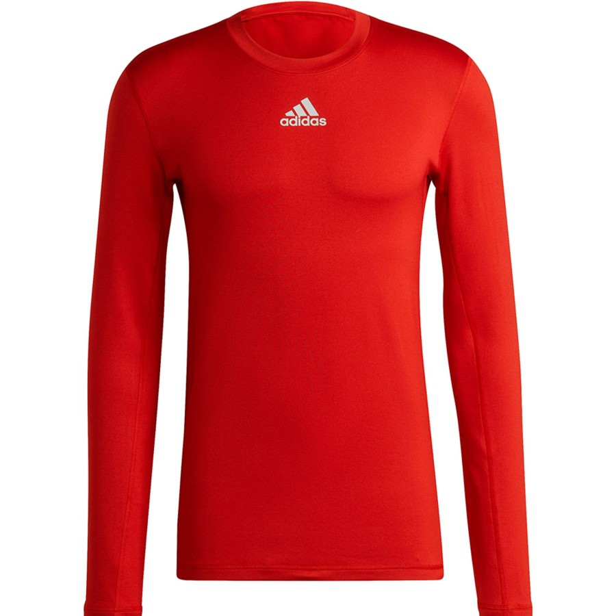 Herren Adidas Baselayer | Adidas Herren Langarm Shirt Techfit Climawarm Rot