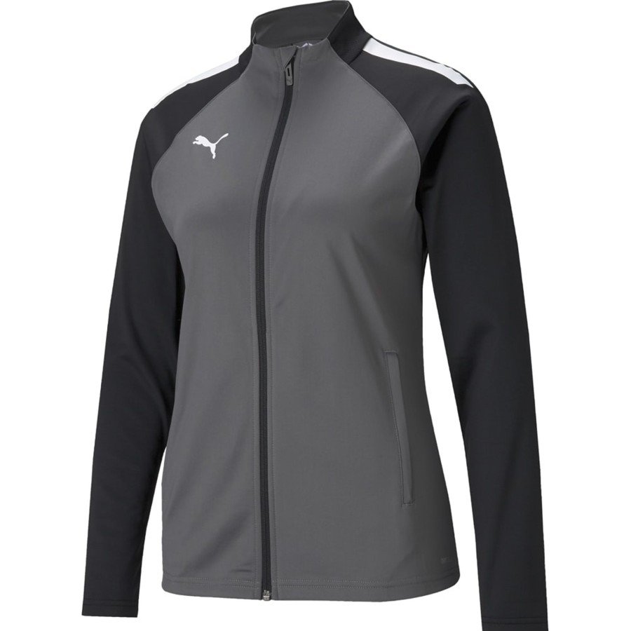 Damen Puma Jacken | Puma Damen Trainingsjacke Teamliga Grau-Schwarz