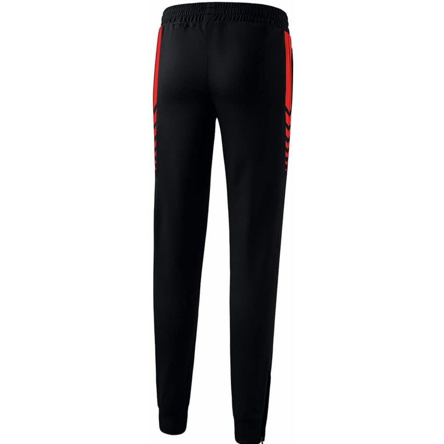 Damen Erima Trainingshosen | Erima Damen Trainingshose Six Wings Schwarz-Rot