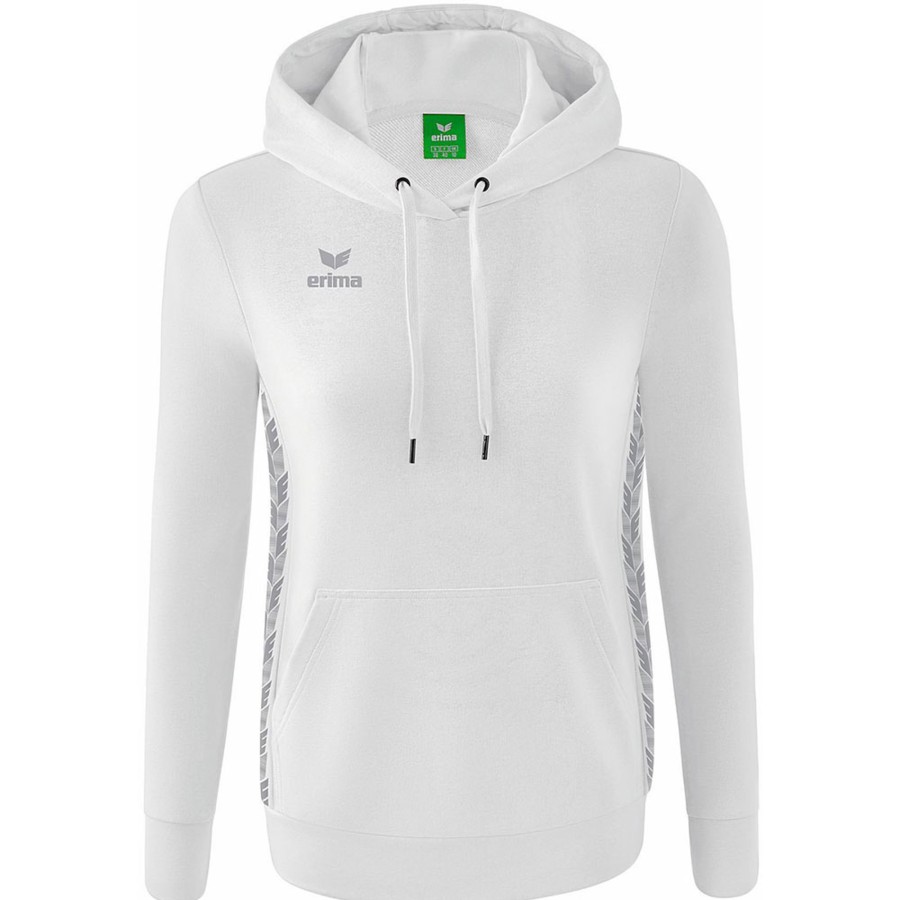 Damen Erima Hoddies | Erima Damen Kapuzensweat Essential Team Weis-Grau