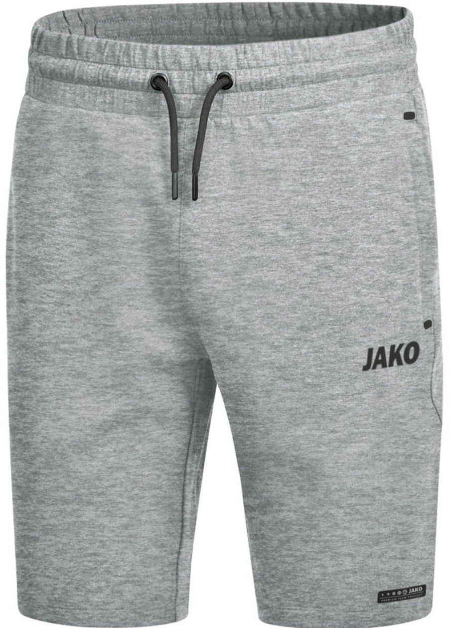 Herren Jako Shorts | Jako Premium Basics Shorts Grau Meliert