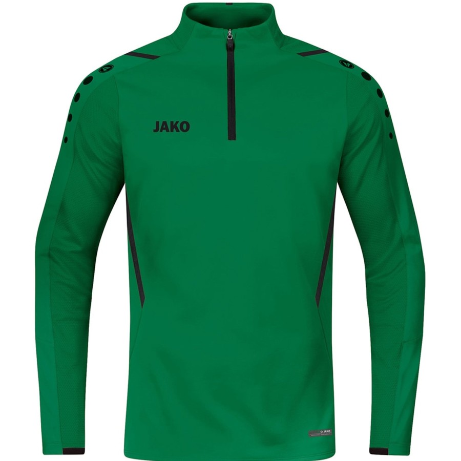 Herren Jako Sweatshirts | Jako Herren Ziptop Challenge Grun-Schwarz