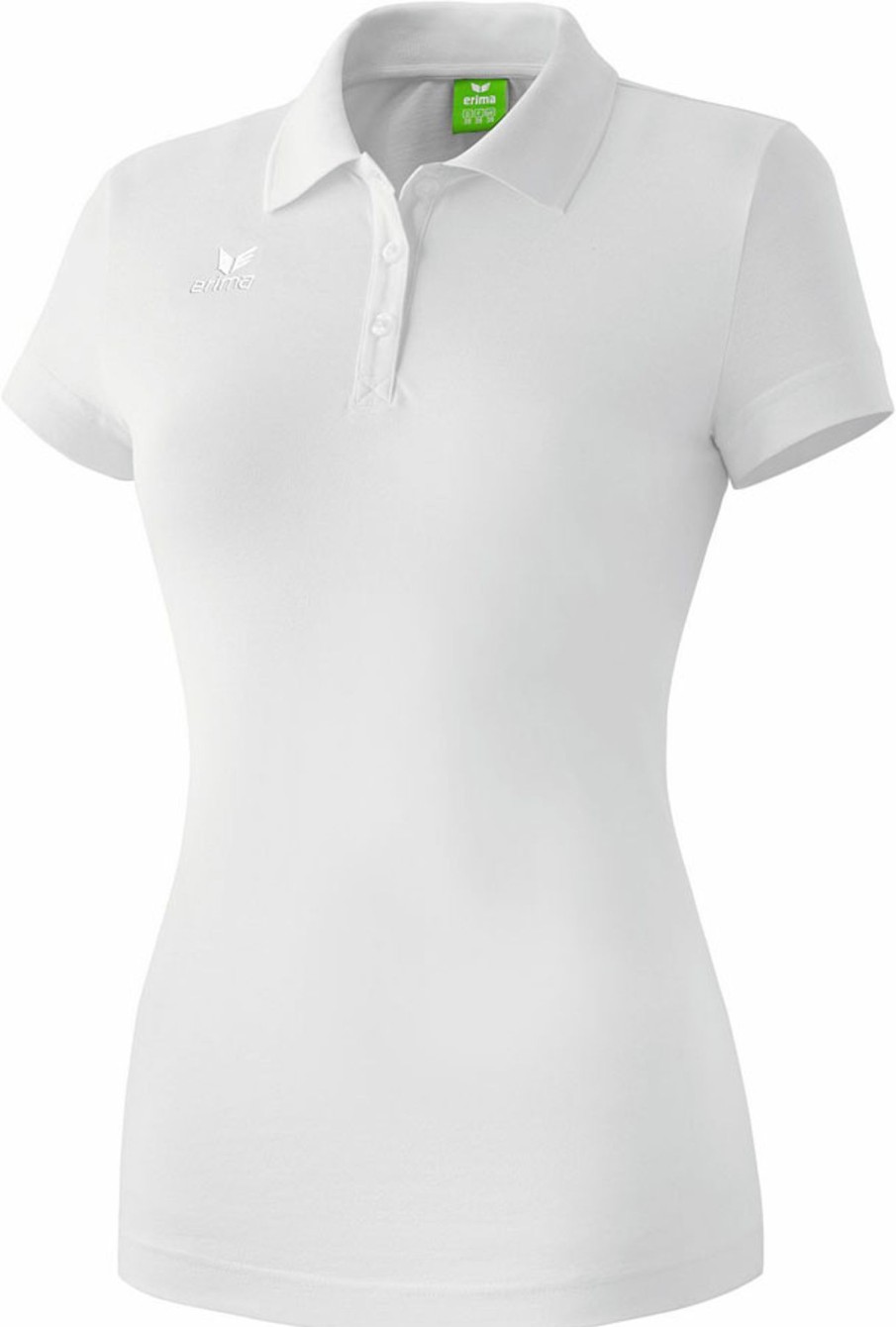 Damen Erima Polo-Shirts | Erima Basic Teamsport Damen Poloshirt Weis